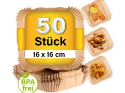 GOURMETmaxx Backpapierschalen, 16 x 16 x 4.5 cm, 50 Stück