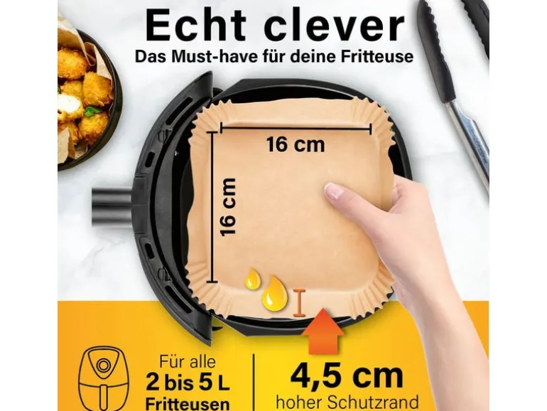 GOURMETmaxx Backpapierschalen, 16 x 16 x 4.5 cm, 50 Stück
