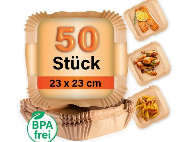 GOURMETmaxx Backpapierschalen, 23 x 23 x 4.5 cm, 50 Stück