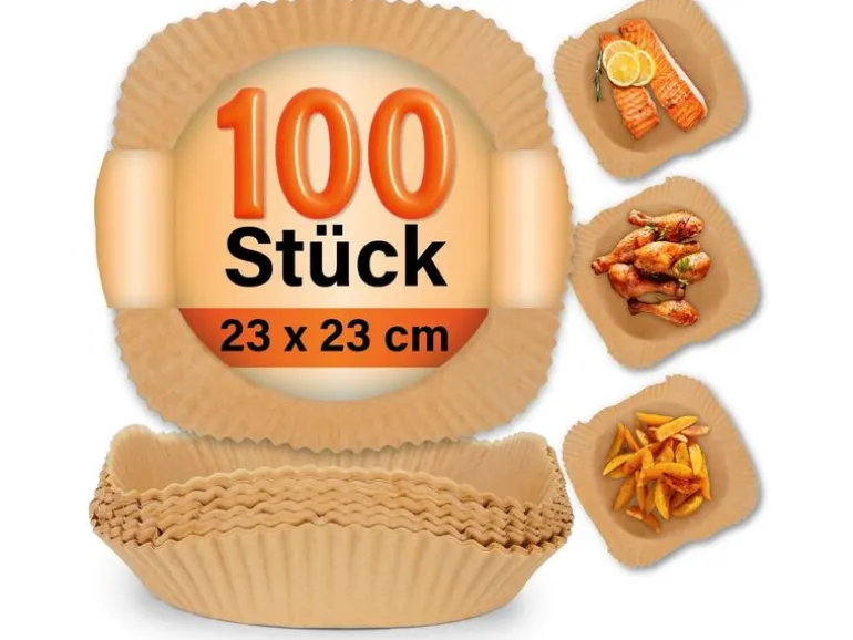 GOURMETmaxx Backpapierschalen, 23 x 23 x 4.5 cm, 100 Stück