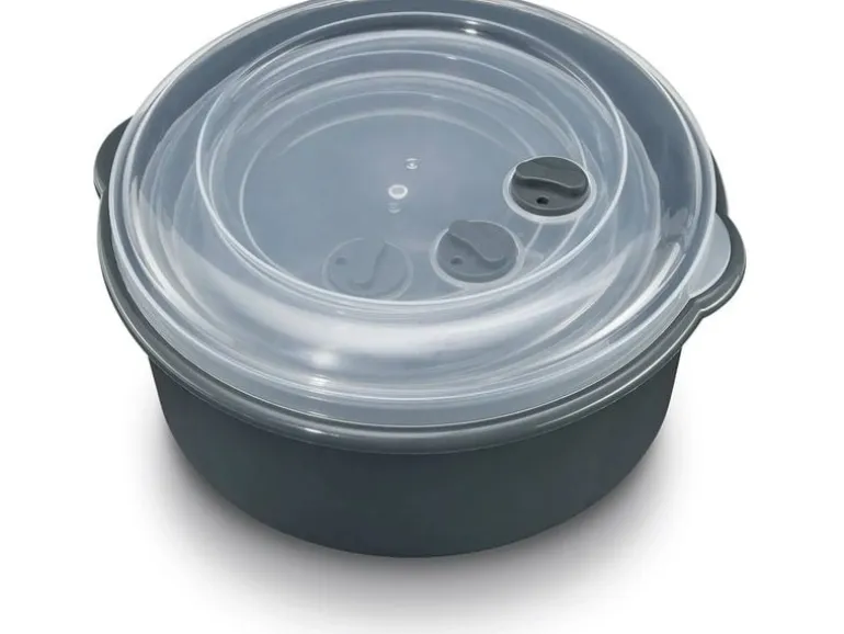 GOURMETmaxx Mikrowellendose 3 Stück 650/1000/1800ml Grau