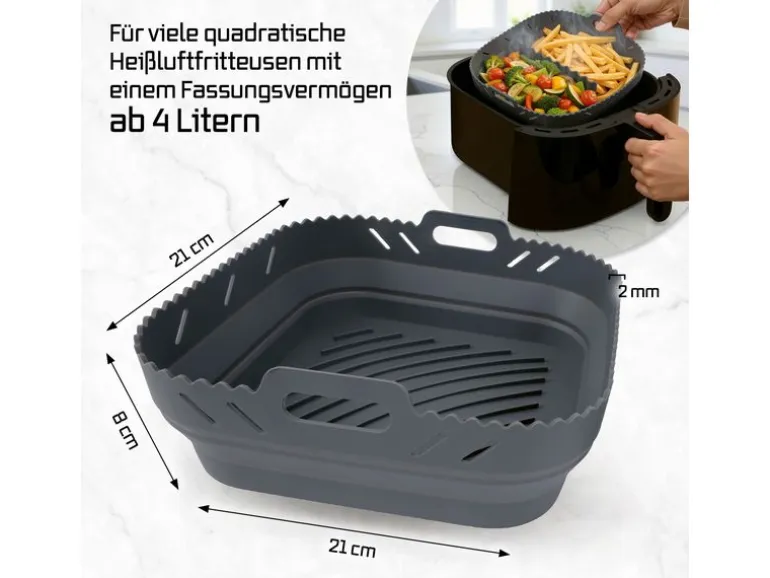 GOURMETmaxx Silikonform 21 x 21 x 8 cm, Anthrazit