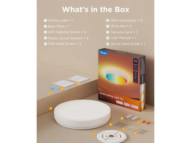 Govee Deckenleuchte 38 cm, 24 W, 3500 lm, RGBIC + WW