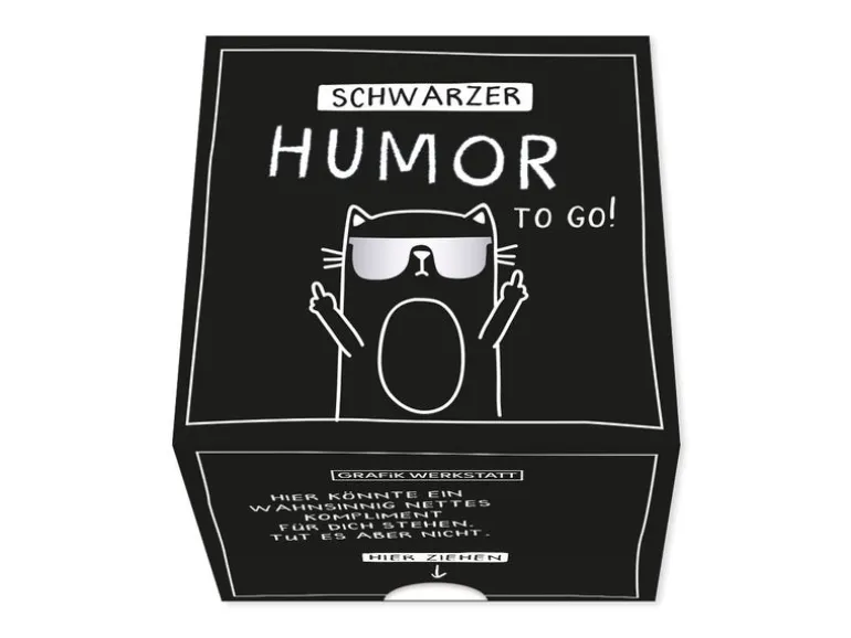 Grafik Werkstatt Message in a Box Schwarzer Humor to go