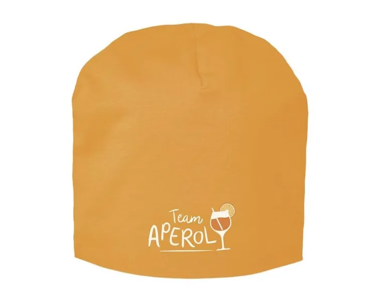 Grafik Werkstatt Mütze in der Tüte Team Aperol
