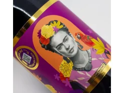 Grafik Werkstatt Rotweinflasche Frida Kahlo