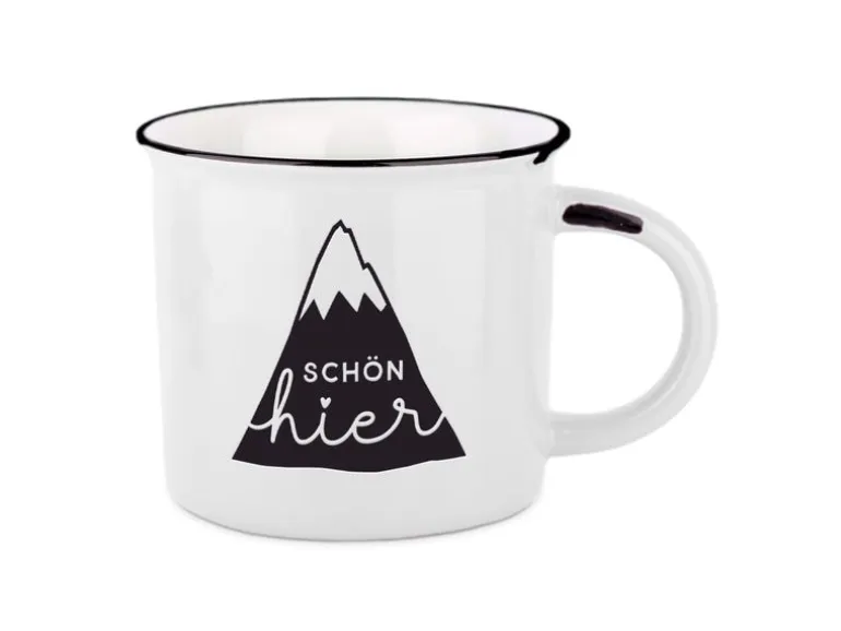 Grafik Werkstatt Vintage Becher Bergglück, Schön hier