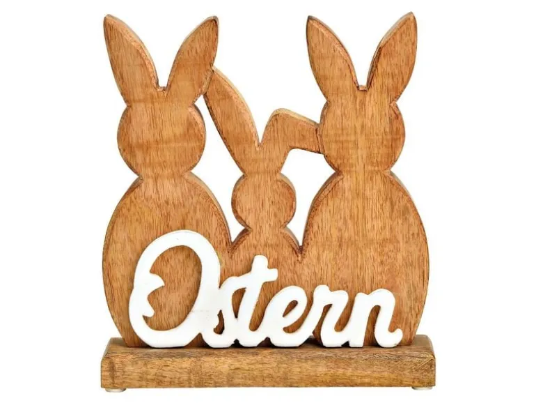 G. Wurm Aufsteller Hase mit Schriftzug Ostern 21 x 22 x 5 cm