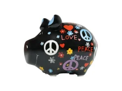 G. Wurm Spardose Hippie Schwein 12.5 x 9 x 9 cm