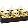 G. Wurm Teelichter Totenkopf 6 Stück, Creme