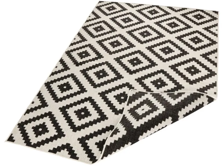 Hanse Home Malta In- & Outdoor Teppich 160 x 230 cm, Schwarz/Crème