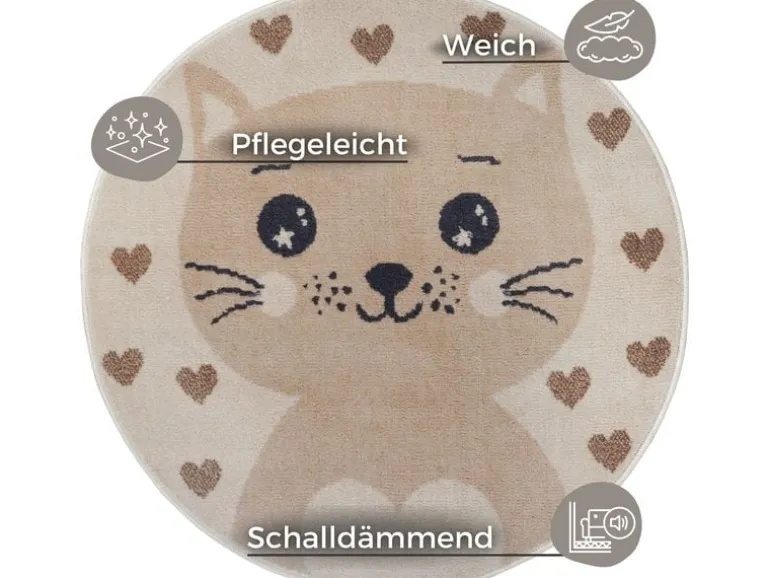 Hanse Home Spielteppich Cat 140 cm, Beige