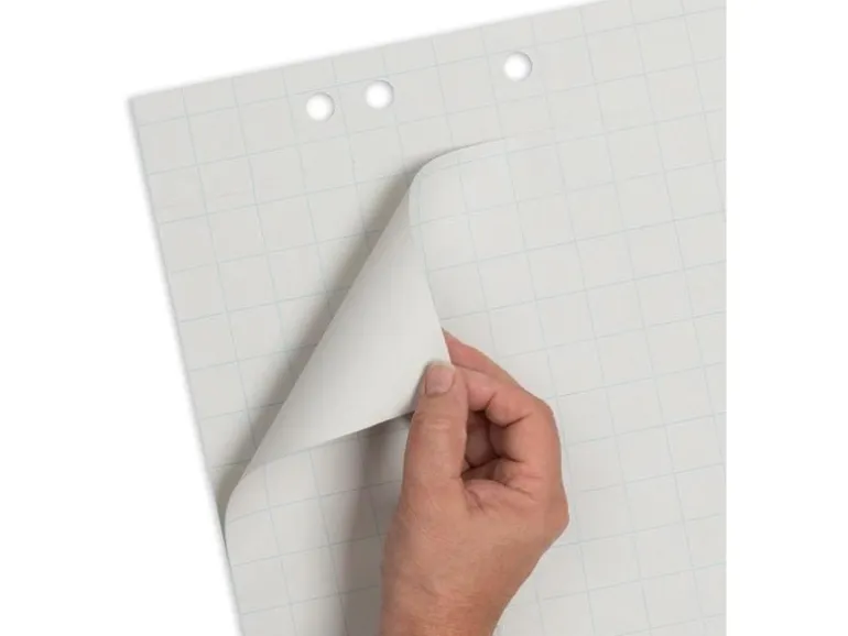 Herlitz Flipchart Block 65 x 98 cm, kariert, Weiss, 5 Stück