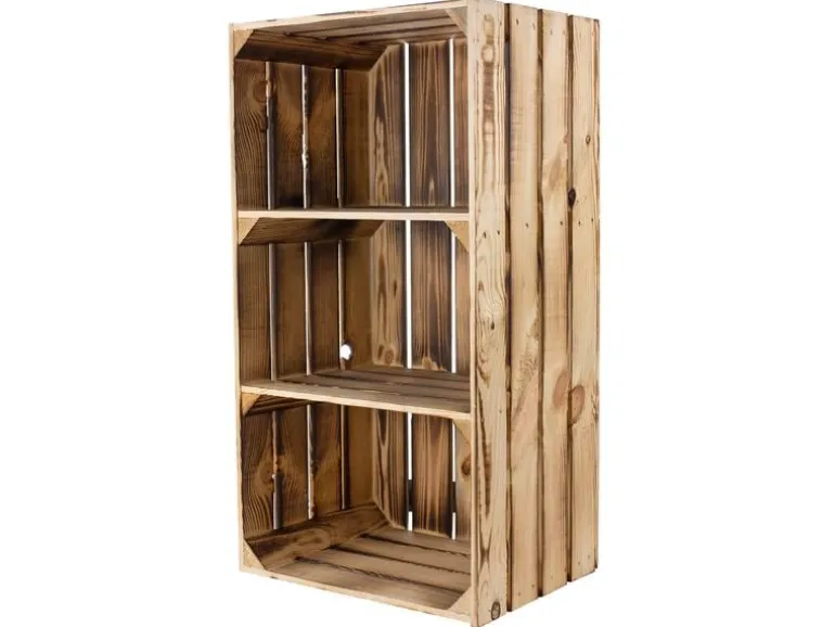Holz Zollhaus Regal Vintage geflammt 40 x 75 cm