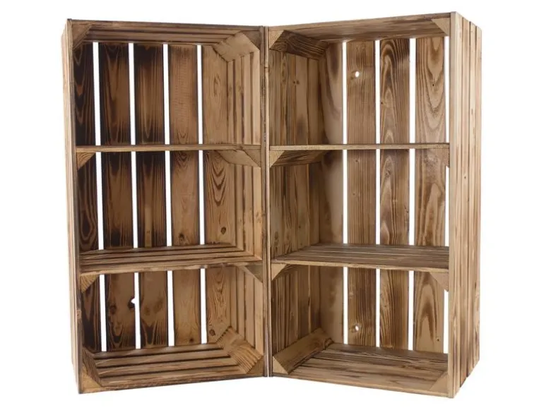 Holz Zollhaus Regal Vintage geflammt 40 x 75 cm
