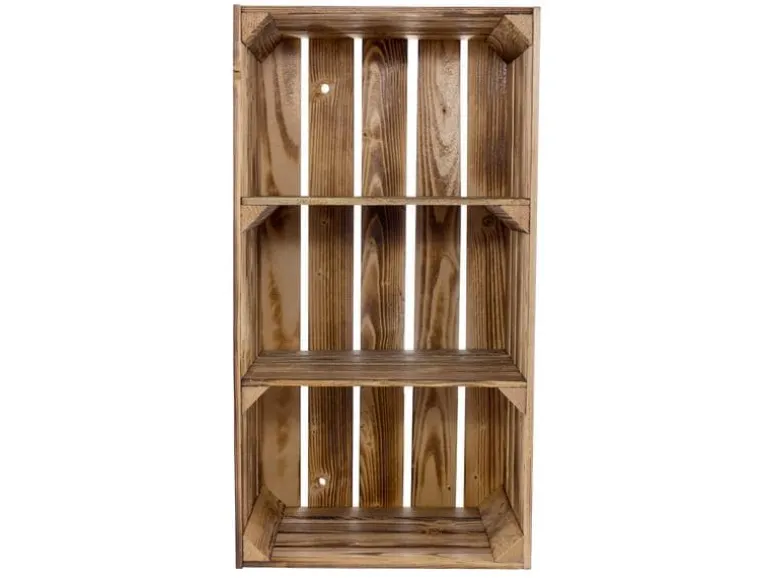 Holz Zollhaus Regal Vintage geflammt 40 x 75 cm