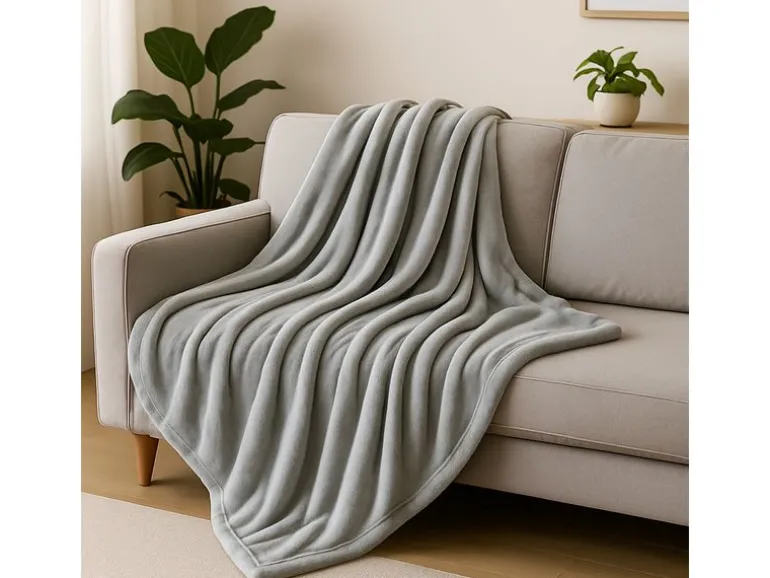 Home Fashion Decke Fleecedecke 150 x 200 cm, Grau/Silber