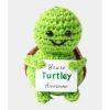 I AM CREATIVE Aufsteller Positive Turtle Gehäkelt, Grün, 9 cm