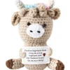 I AM CREATIVE Aufsteller Positive Cow Plüschtier, Beige, 13 cm