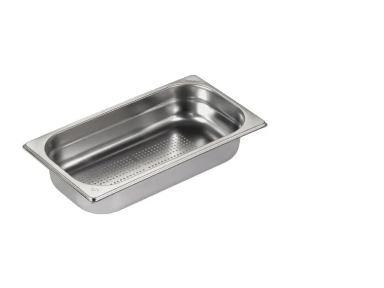 INOX Garbehälter GN 1/3 gelocht, 65 mm
