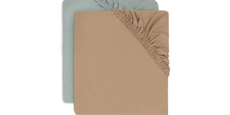 Jollein Fix-Leintuch Jersey 2er, 40/50 x 80/90 cm, Sea Green/Biscuit