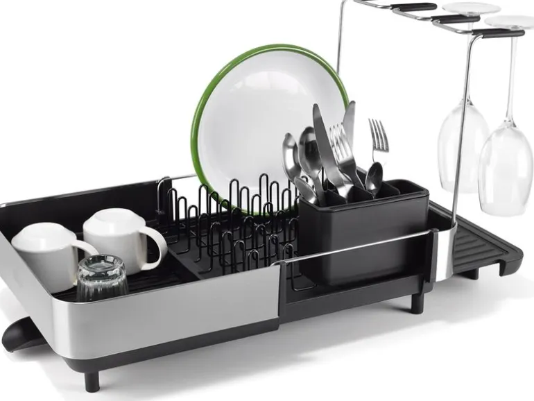 Joseph Joseph Extend Steel Plus Geschirrabtropfständer schwarz Schwarz
