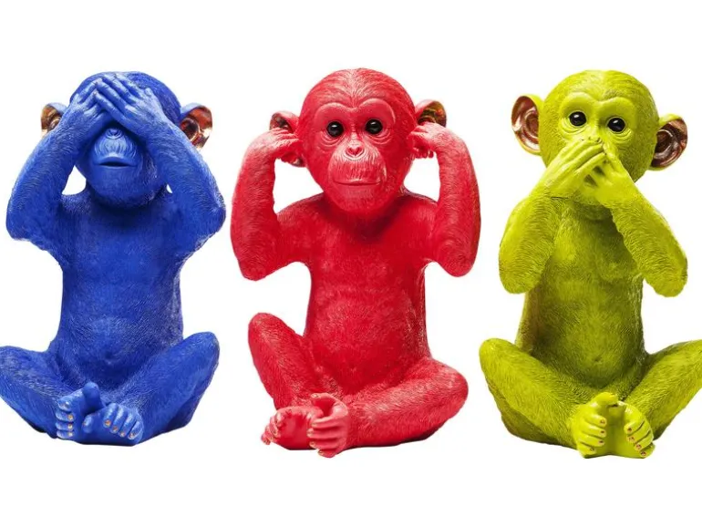 Kare Spardose Monkey Mizaru Blau