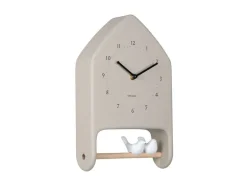 KARLSSON Wanduhr Love Birds 20 x 32 cm, Warmes Grau