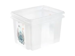 keeeper Karolina Stitch Aufbewahrungsbox Kunststoff 30 L Transparent