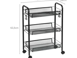 Kesper Küchenwagen 26/44 x 6.35/63.5 x 26 cm/44 cm, Schwarz