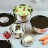 Kesper Schüssel-Set Edelstahl Silber & Schwarz 1.20 l
