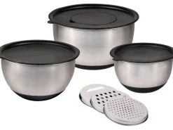 Kesper Schüssel-Set Edelstahl Silber & Schwarz 1.20 l