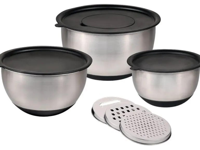 Kesper Schüssel-Set Edelstahl Silber & Schwarz 1.20 l