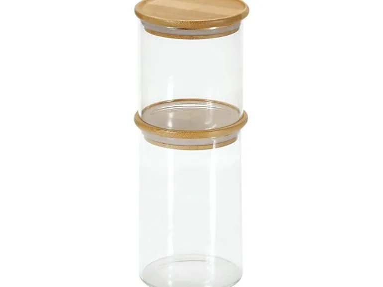 Kesper Vorratsglas Bambusdeckel 800 ml Rund Transparent
