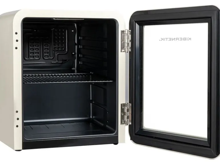 Kibernetik Gewerbekühlschrank RKS46 Retro Beige, Wechselbar, Rechts