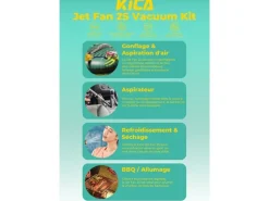 KiCA Jet Fan 2S Vacuum Kit mit Staubsaugadapter Rot