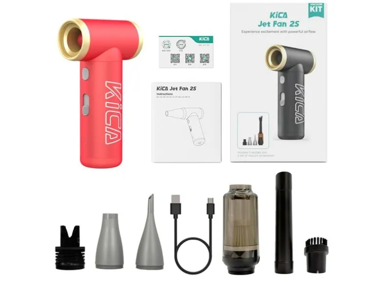 KiCA Jet Fan 2S Vacuum Kit mit Staubsaugadapter Rot