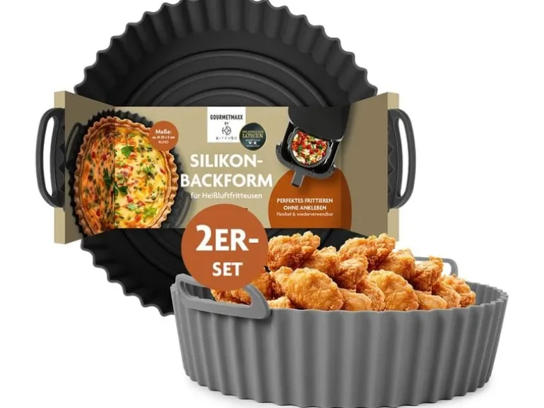KitchBo Silikonform, 20 x 20 x 6.3 cm, Schwarz / Grau