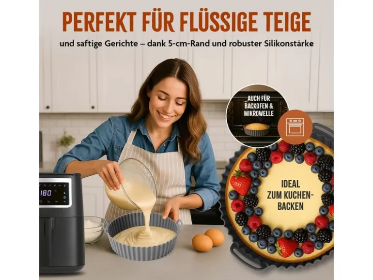 KitchBo Silikonform, 20 x 20 x 6.3 cm, Schwarz / Grau