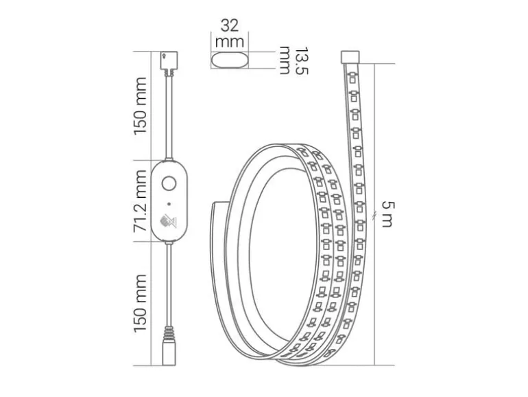 KnockautX LED Stripe RGBCW ZigBee 3.0 mit Bridge, 12 V, 5 m