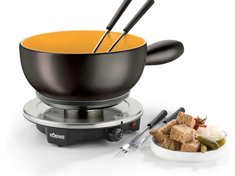 Koenig Käsefondue-Set B02179 8 Teile, Anthrazit/Goldgelb
