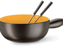 Koenig Käsefondue-Set B02179 8 Teile, Anthrazit/Goldgelb