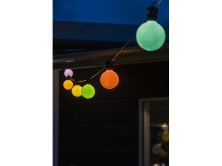 Konstsmide Lichterkette Solar Globe, 10 LEDs, Mehrfarbig
