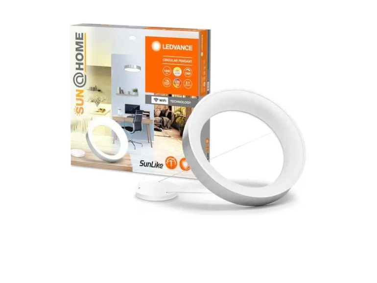 Ledvance Pendelleuchte Sun@Home Circular, 18.5W, 2200-5000K, Silber
