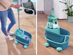 Leifheit Flachwischer Clean Twist M Ergo mit Rollen