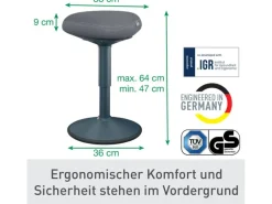 Leitz Ergo Active Sitzhocker Dunkelgrau