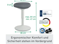 Leitz Ergo Active Sitzhocker Hellgrau