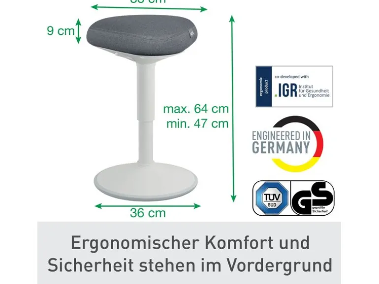 Leitz Ergo Active Sitzhocker Hellgrau