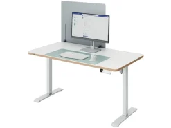 Leitz Ergo höhenverstellbare Tischtrennwand 80 x 70 cm Stoff Grau