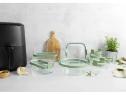 Lékué Backeinsatz Glasbehälter für Air Fryer Rechteckig, 2 Stück